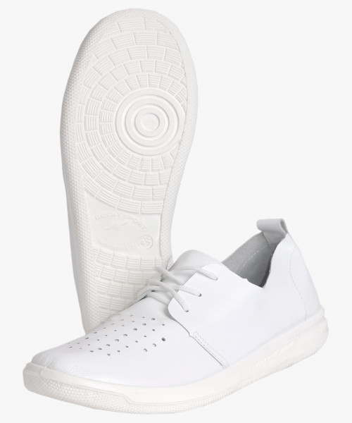 Полуботинки с перфорацией белые, ПУ