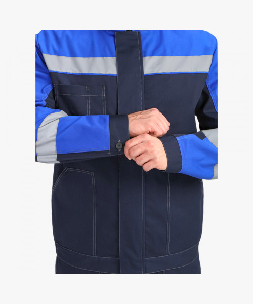 Костюм Бриготек-2 СОП (тк. Смесовая, 260) полукомбинезон, т.синий/васильковый