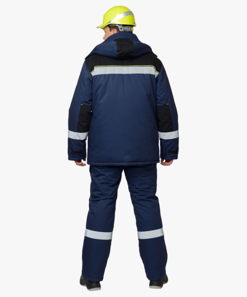 Костюм СИРИУС-БОСТОН куртка, п/к т.синий с васильковой и чёрной отд.