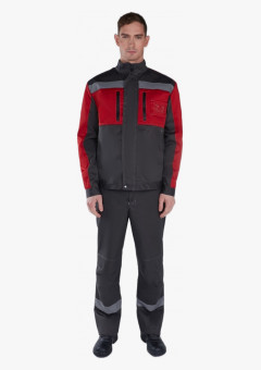 Костюм Нембус-2 СОП (тк.Смесовая,220) п/к, т.серый/красный