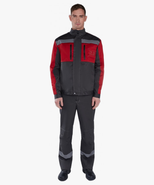 Костюм Нембус-2 СОП (тк.Смесовая,220) п/к, т.серый/красный