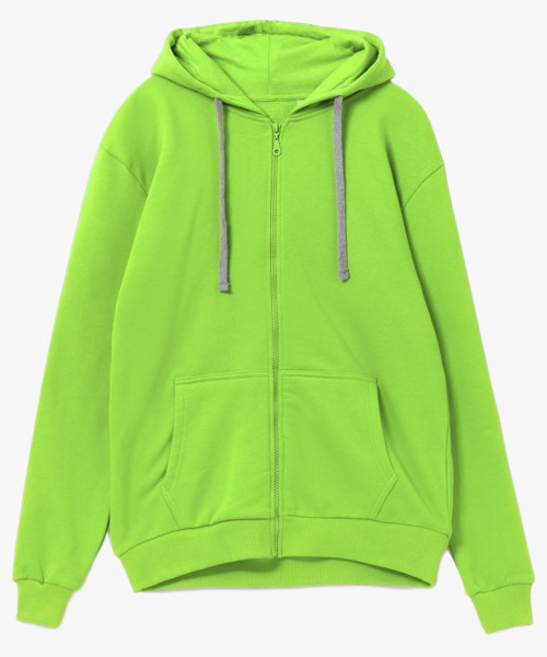 Толстовка на молнии с капюшоном Siverga Heavy (тк.Хлопок,320), зел. яблоко