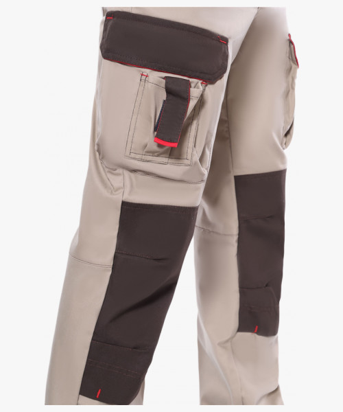 Брюки СИРИУС-ДЖЕТ БРАУН песочные с т.коричневым тк. мех. стрейч с ВО