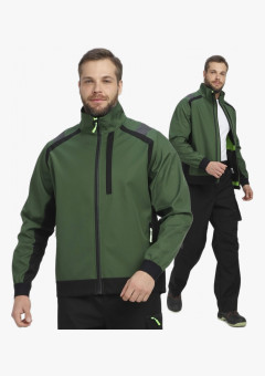 Куртка ProfLineLeader (тк.Софтшел), хаки/черный
