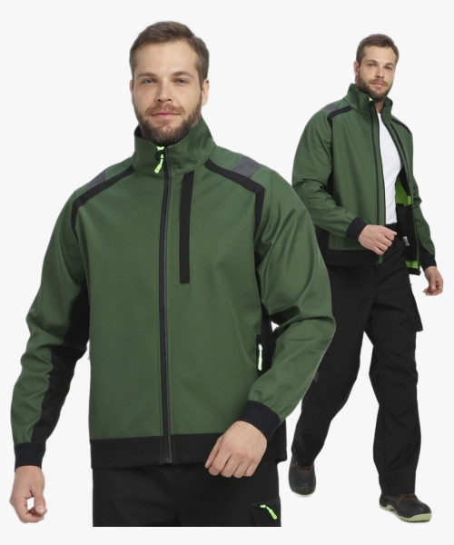 Куртка ProfLineLeader (тк.Софтшел), хаки/черный