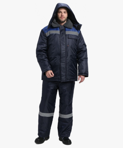 Куртка зимняя для бригадира NEW (тк.Оксфорд), т.синий/васильковый