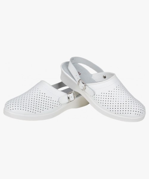 Сабо женские нат. кожа Эмануэла ПВХ ALMI (арт. 6802-00101) белый