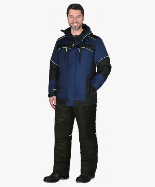 Куртка мужская зимняя СИРИУС-АРКТИКА, тёмно-синяя с черным