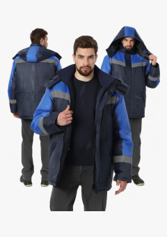 Куртка зимняя Лигор СОП (тк.OxLine,90), т.синий/васильковый