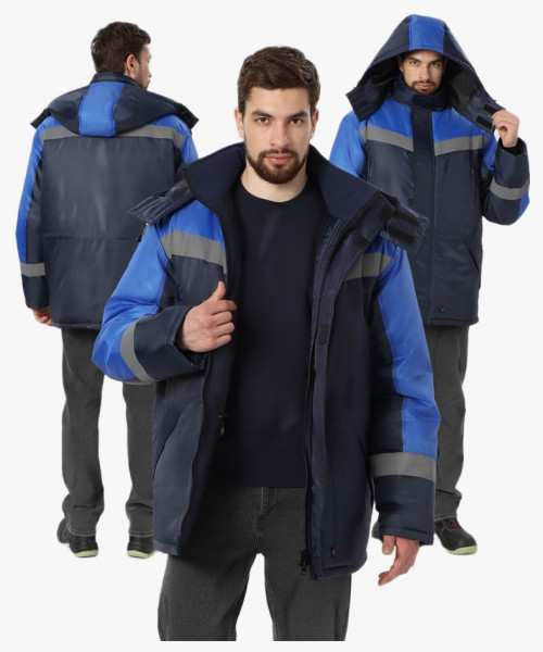 Куртка зимняя Лигор СОП (тк.OxLine,90), т.синий/васильковый