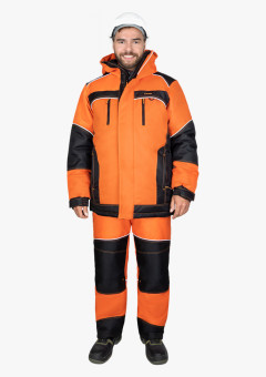 Костюм СИРИУС-АРКТИКА зимний, куртка дл., брюки, кирпичный с чёрным