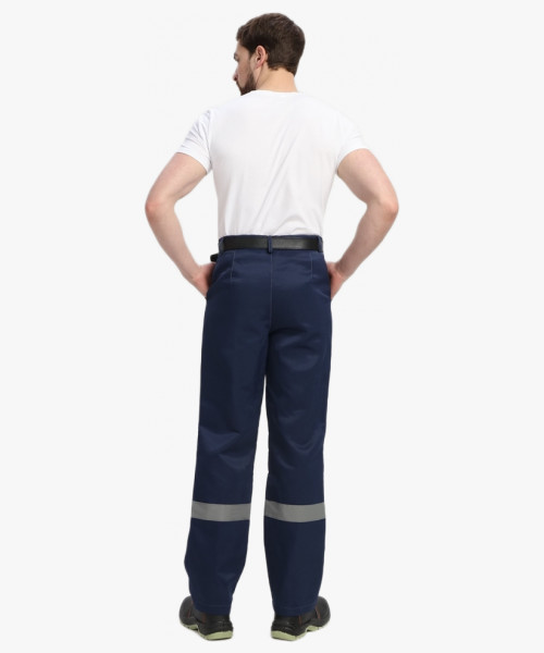 Костюм Стандарт СОП усиленный (тк.Смесовая,210) брюки, т.синий/васильковый