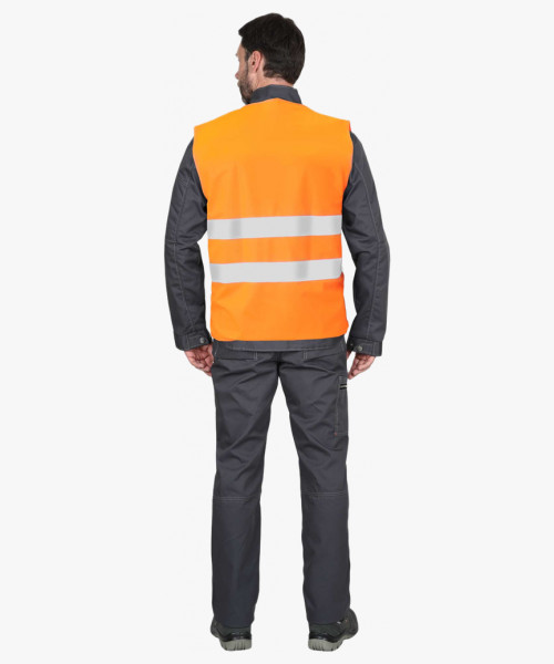 Жилет сигнальный SIRIUS класс 2, 2 СОП (трик.120 гр/м2, карманы) оранжевый