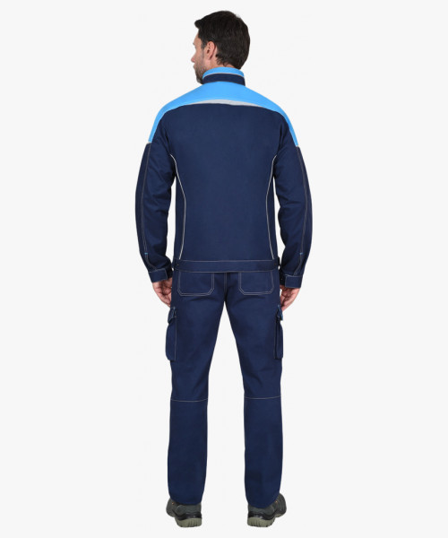 Костюм СИРИУС-ДЖЕТ куртк. , брюки синий с голубым тк. мех. стрейч с ВО
