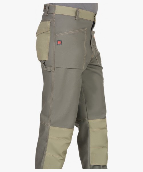 Брюки СИРИУС-ВЕСТ-ВОРК т.оливковый со св.оливковым пл. 275 г/кв.м