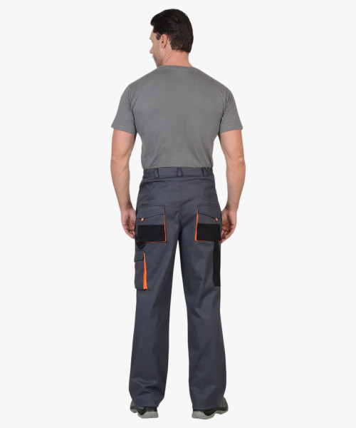 Костюм СИРИУС-МАНХЕТТЕН кор. кур., бр., т.серый с оранж. и черым тк. стрейч пл. 250 г/кв.м