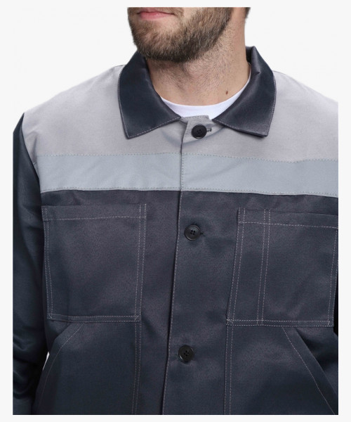 Костюм Лигор-1 СОП NEW (тк.Смесовая,210) брюки, т.серый/св.серый