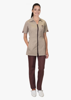 Костюм СИРИУС-ЛИРА женский бежевый с шоколадным