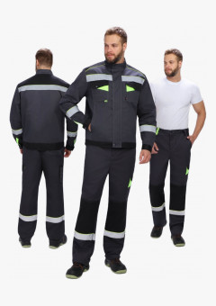 Костюм Ховард-1 (тк.Смесовая,240) брюки, т.серый/черный/лимонный