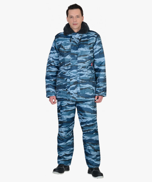 Костюм СИРИУС-БЕЗОПАСНОСТЬ зимний: куртка, п/комб. КМФ серый вихрь