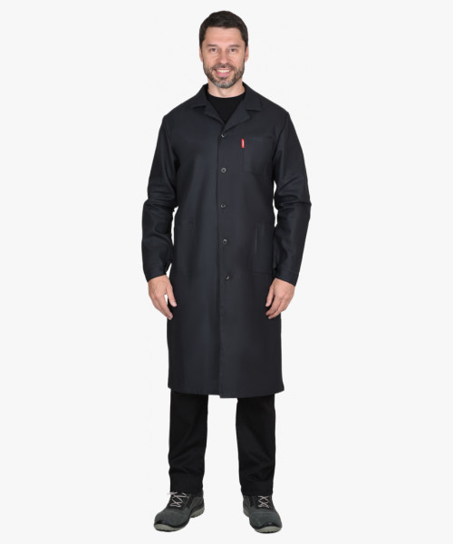 Халат мужской х/б диагональ чёрный