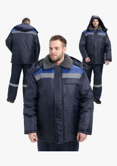 Куртка зимняя для бригадира NEW (тк.Оксфорд), т.синий/васильковый