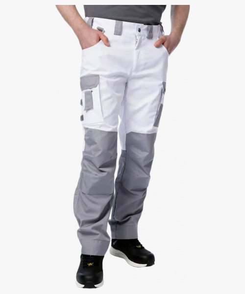 Брюки летние мужские Brodeks KS302, цвет белый, серый