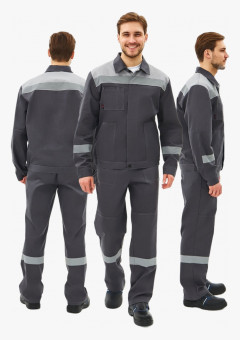 Костюм Липецк-1 СОП CH (тк.Смесовая,280) брюки, т.серый/св.серый