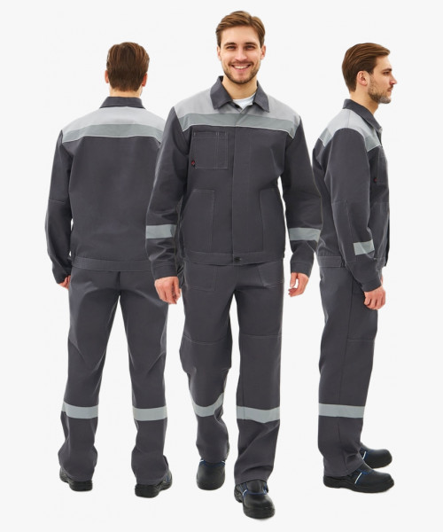 Костюм Липецк-1 СОП CH (тк.Смесовая,280) брюки, т.серый/св.серый