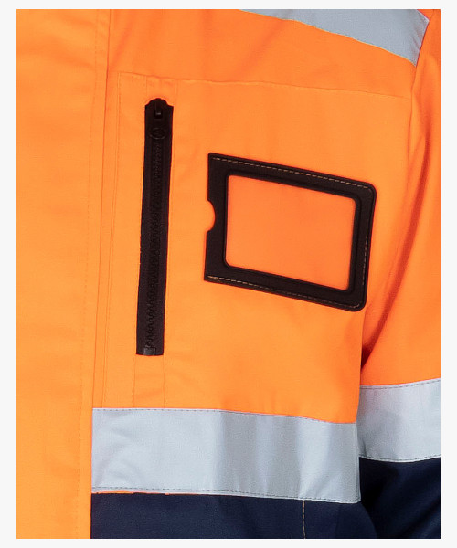 Куртка мужская летняя СИРИУС-ТЕРМИНАЛ-3-РОСС короткая, оранжевая с тёмно-синим