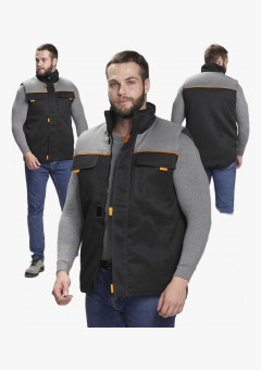 Жилет утепленный Флофт (тк.Смесовая,210), черный/серый
