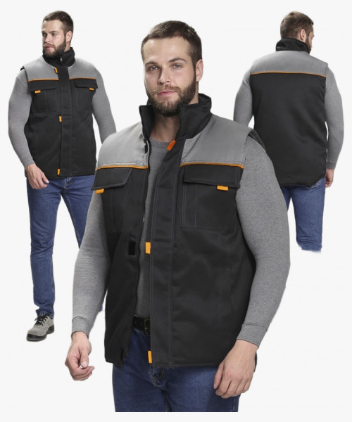 Жилет утепленный Флофт (тк.Смесовая,210), черный/серый