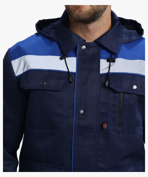 Костюм Нейч-2 СОП с капюшоном (тк.Смесовая,210) п/к, т.синий/васильковый