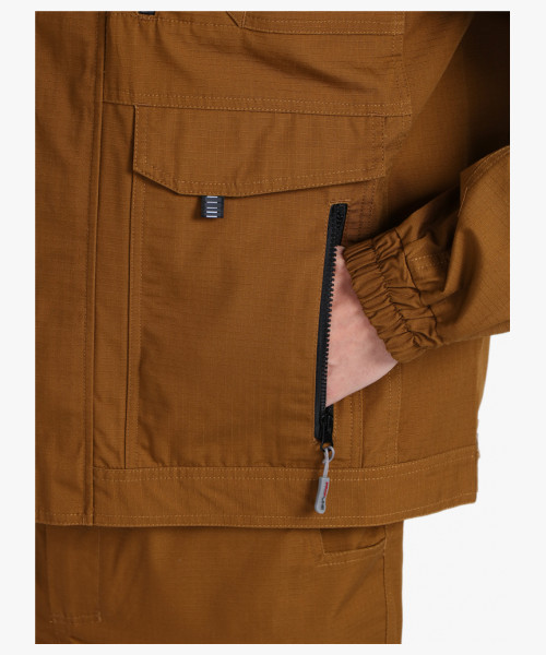 Костюм мужской летний ProfLineSpecialist-2 (тк.РипСтоп,240) полукомбинезон, коричневый/черный