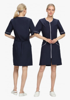 Халат женский Стелла (тк.ТиСи), т.синий/белый