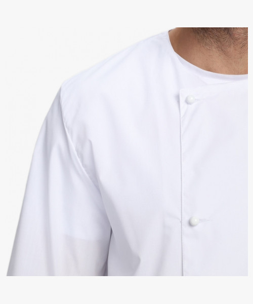 Костюм повара Шеф-2 (тк.ТиСи), белый/черный/принт-клетка