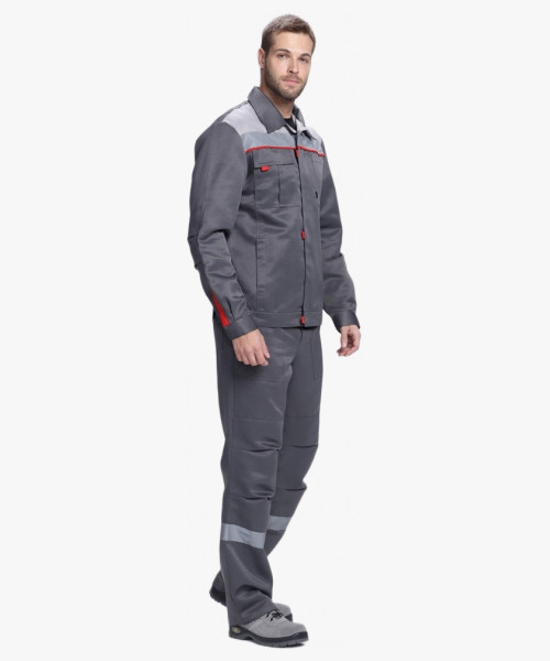 Костюм Фаворит-2 СОП усиленный IMP (тк.Смесовая,210) п/к, т.серый/серый/красный