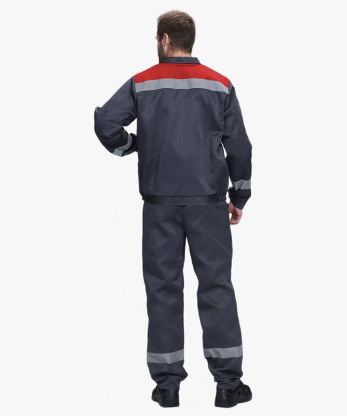 Костюм Лигор-1 СОП (тк.Смесовая,210) брюки, т.серый/красный