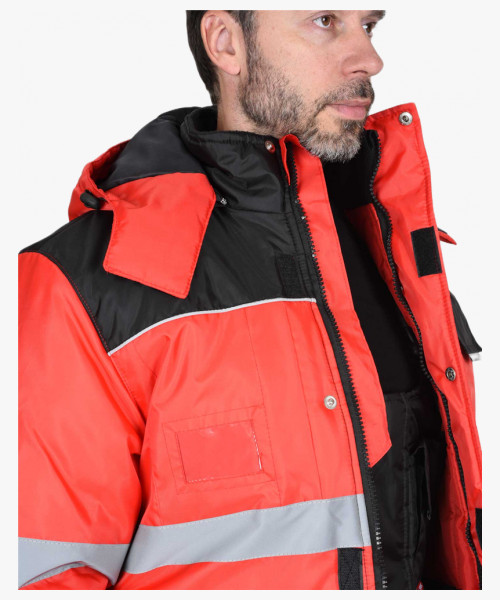 Костюм СИРИУС-НОРД ДВ куртка, п/к, черный с красным и СОП