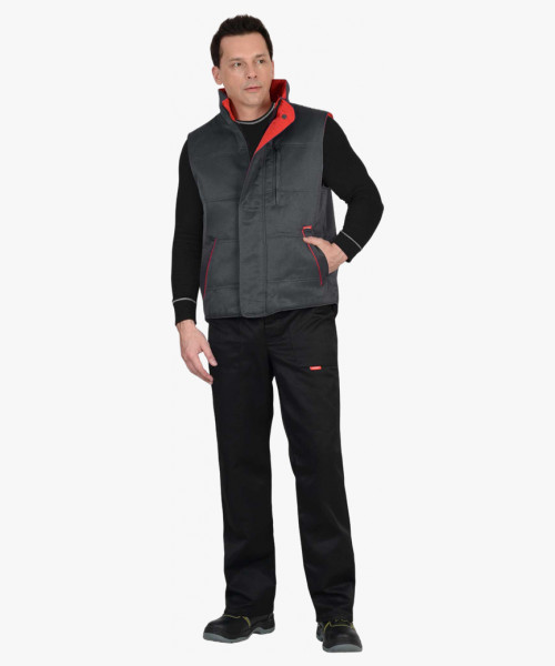 Жилет СИРИУС-ПРОФИ утеплённый, темно-серый