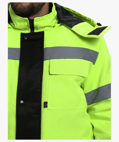 Костюм зимний для дорожника Ультра (тк.Смесовая,210) п/к, лимонный/черный