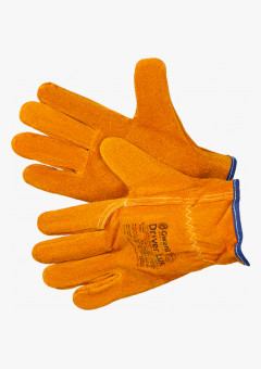 Driver Lux Перчатки из спилка оранжевого цвета, прошиты огнеупорной нитью