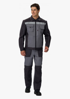 Костюм Лидер (тк.Балтекс,210) п/к, т.серый/св.серый