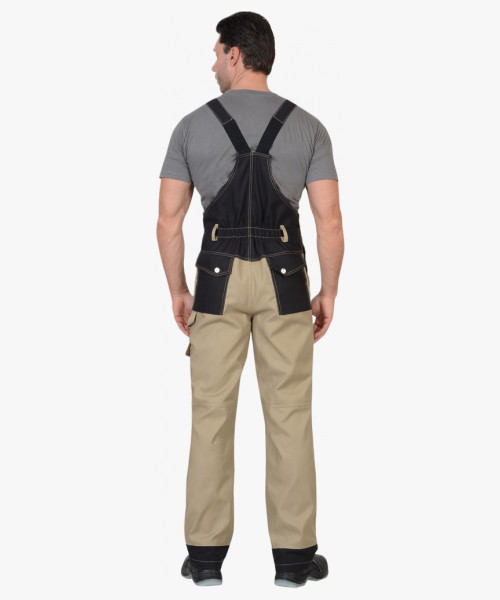 Костюм летний СИРИУС-ВЕСТ-ВОРК куртка кор., п/к бежевый с черным пл. 275 г/кв.м