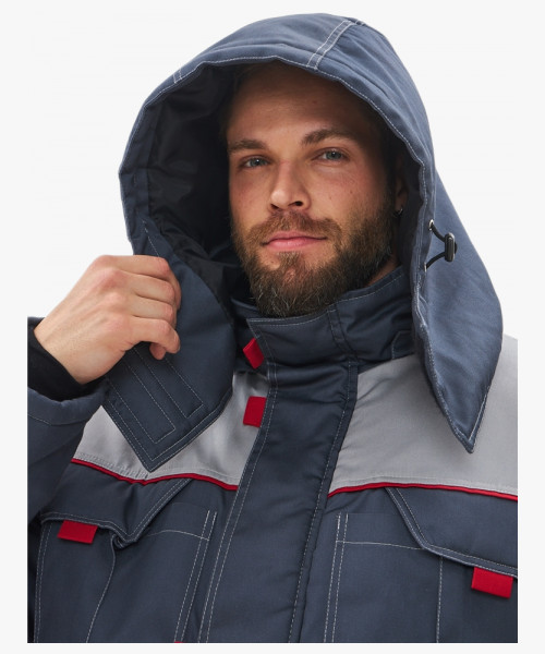 Костюм зимний Флофт-2 Премиум IMP (тк.Смесовая,240) п/к, т.серый/св.серый/красный