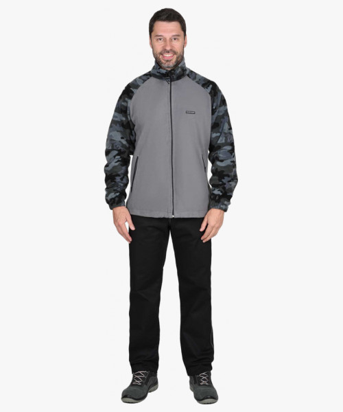 Куртка флисовая т.серая с КМФ Мультикам серый