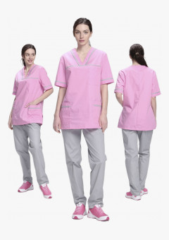 Костюм женский Ирис (тк.ТиСи), ярко-розовый/серый