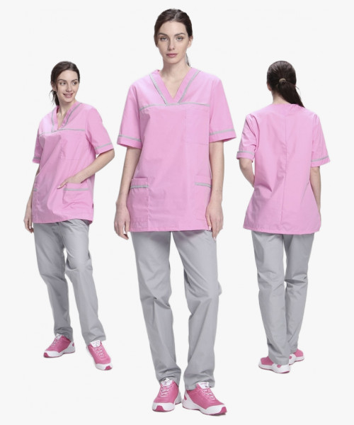 Костюм женский Ирис (тк.ТиСи), ярко-розовый/серый