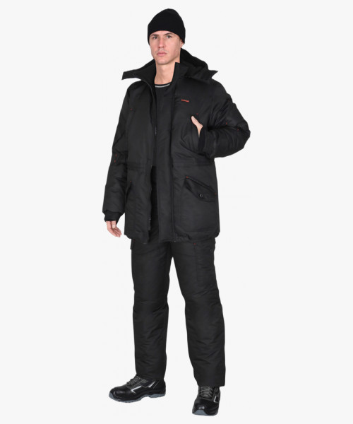 Костюм мужской зимний СИРИУС-ГОРКА, куртка, брюки, чёрный