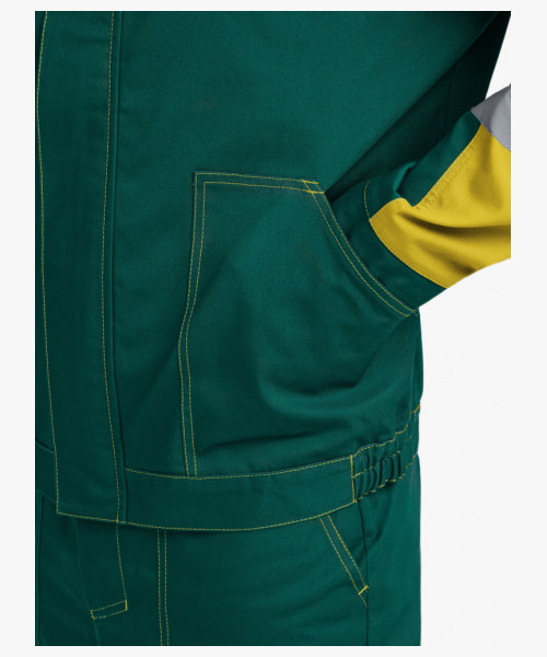 Костюм Бриготек-2 СОП (тк. Смесовая, 260) полукомбинезон, зелёный/желтый